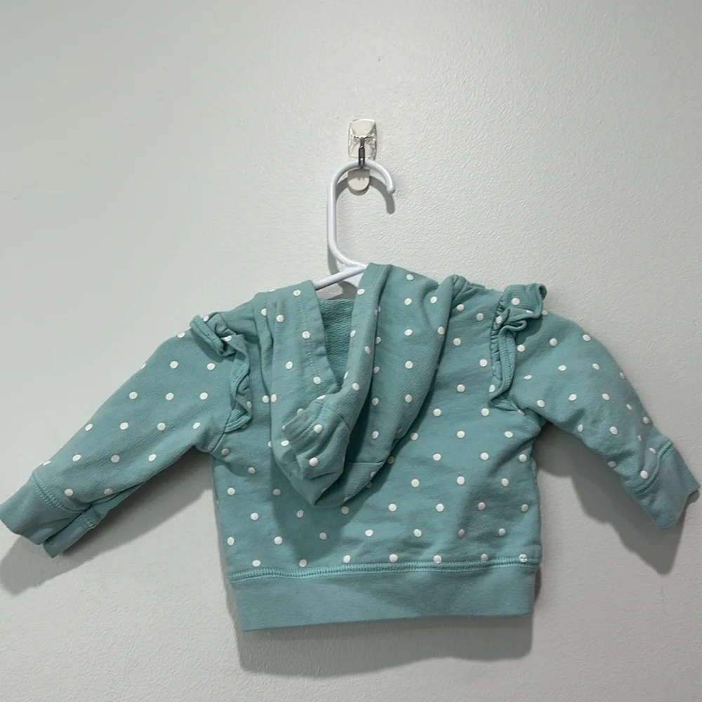 Polka dot bunny zip up jacket